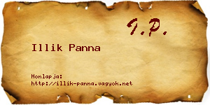 Illik Panna névjegykártya